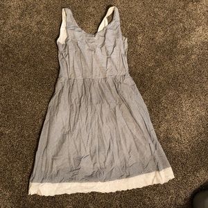 White and grey striped dress